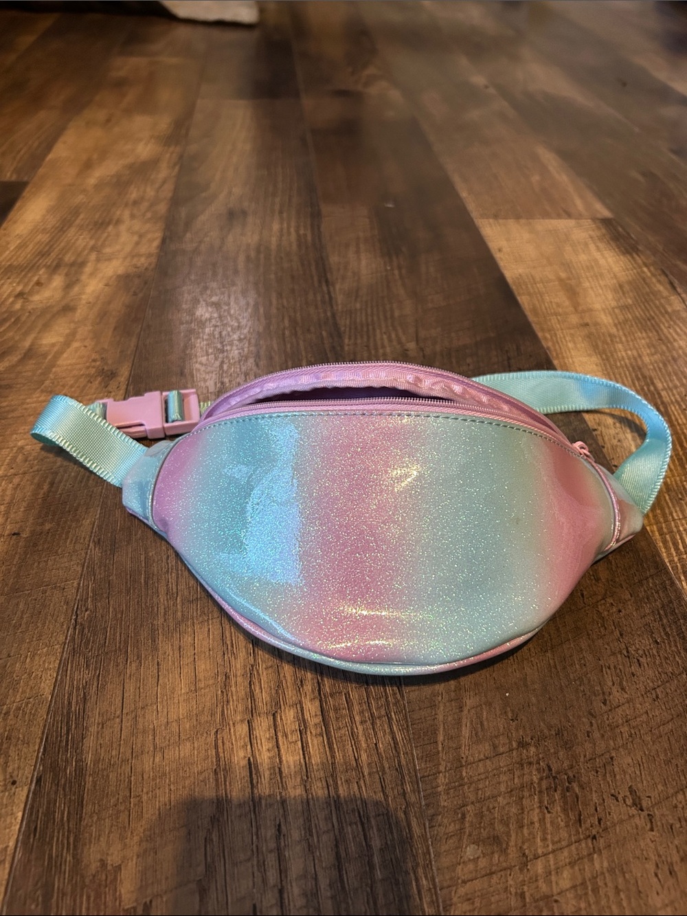 Crewcuts Kids Glitter Ombre Fanny Pack - Pastel Purple & Blue